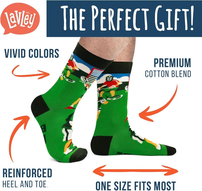 Lavley Funny Socks for Sports Fans and Players - Cool Novelty Gifts for Men, Women, & Teens - Image 2